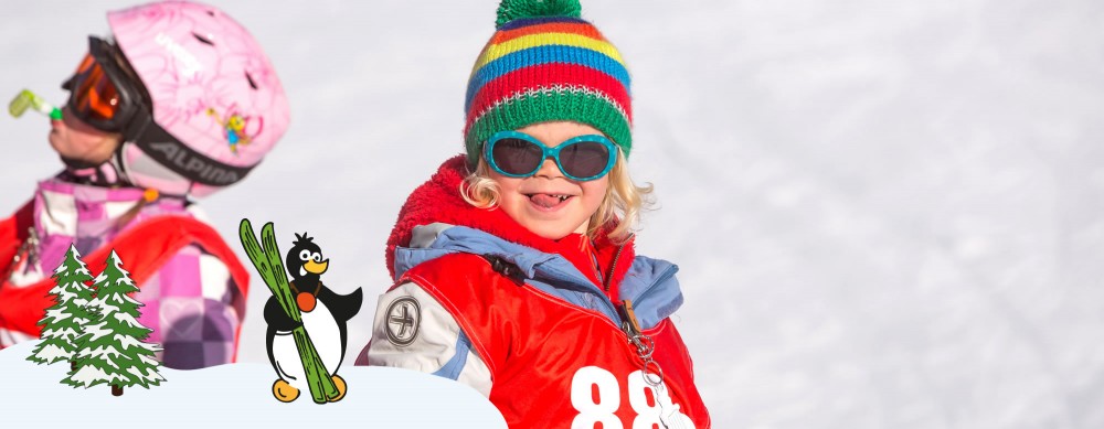 Die kleinen Rennfahrer in Club Pingos Skikurs für Kinder ab 3 Jahren in Kleinarl