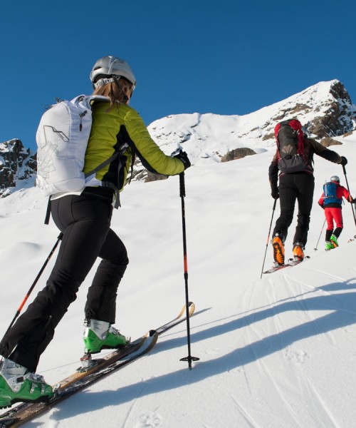 Mit professioneller Skitouren-Ausrüstung geht es durch die weiße Natur auf den Gipfel in Wagrain-Kleinarl